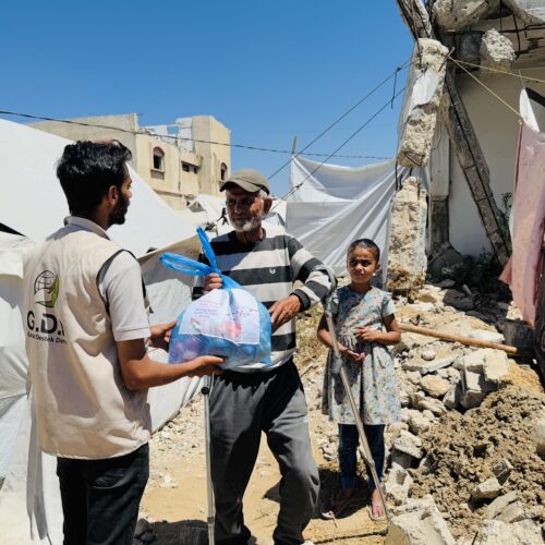 Gazze Destek distributes vegetable baskets to displaced people in Gaza