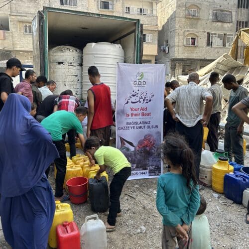 GDD continues to distribute drinking water to shelter camps in Gaza