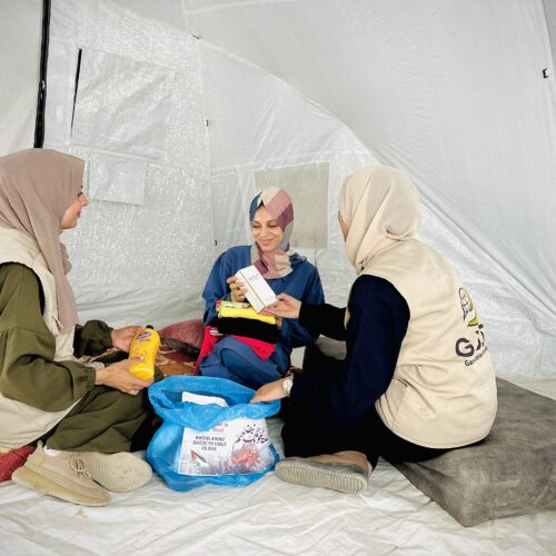 Distribution of family parcels to displaced people in Gaza