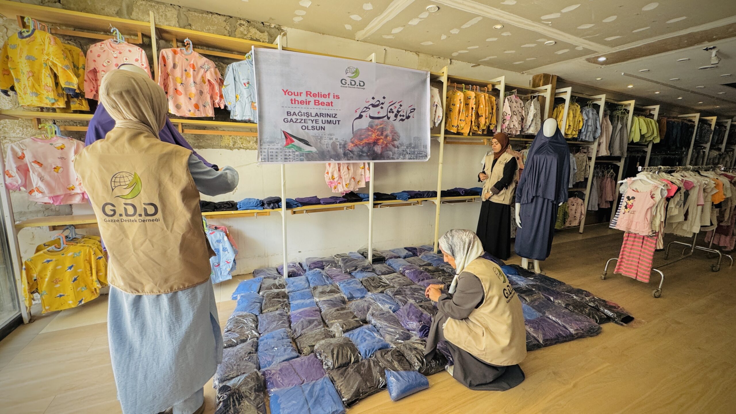 GDD continues distributing women’s essential needs to displaced women in the shelter camps